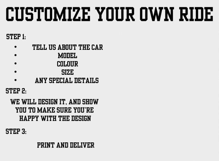 Customize Your Own Ride - Print Your Ride