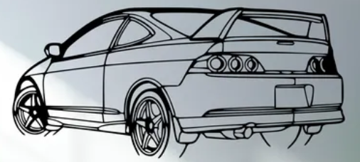 Acura - RSX Type S Angled - Print Your Ride